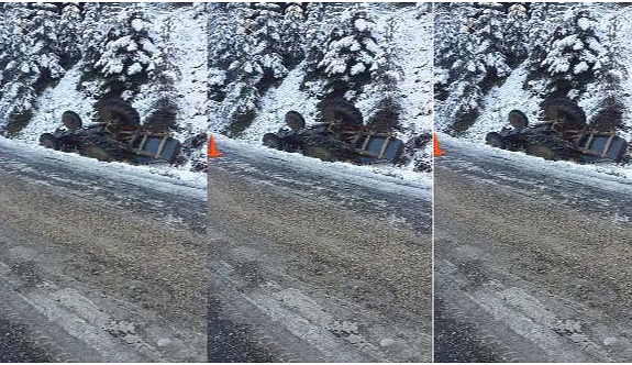 Buzlu yolda kayan traktör devrildi: 1 ölü