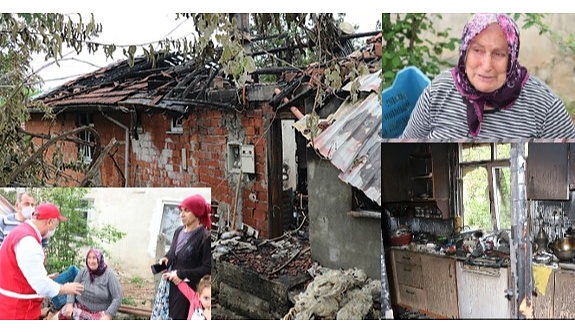Evleri yanan 9 kişilik aile yardım bekliyor!
