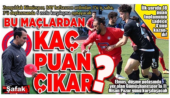 Zonguldak Kömürspor’un kalan maçları birbirinden zor... İlk yarıda 4 puan çıkmıştı!