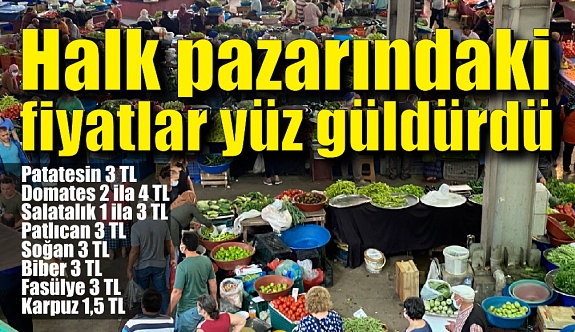Zonguldak halk pazarındaki fiyatlar yüz güldürdü