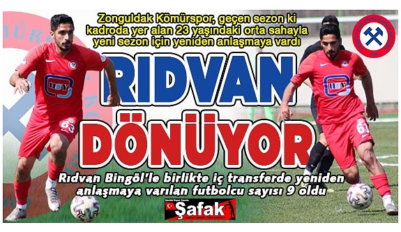 Zonguldak Kömürspor Rıdvan’ı bırakmadı! Yine, yeniden...
