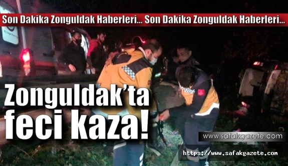 Zonguldak'ta feci kaza! Otomobil içinde sıkışan kadını itfaiye kurtardı