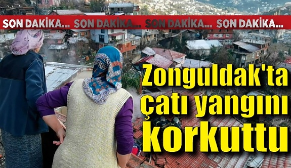 Zonguldak'ta çatı yangını korkuttu