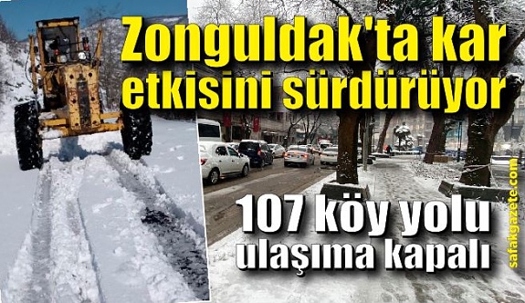 Zonguldak'ta kar etkisini sürdürüyor