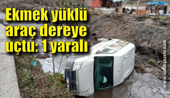 Zonguldak'ta ekmek yüklü araç dereye uçtu: 1 yaralı