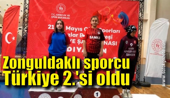 Zonguldaklı sporcu Türkiye 2.'si oldu