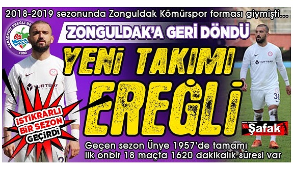 Ereğli Belediyespor'dan ilk transfer bombası... Zonguldak Kömürspor'un eski futbolcusunu aldılar