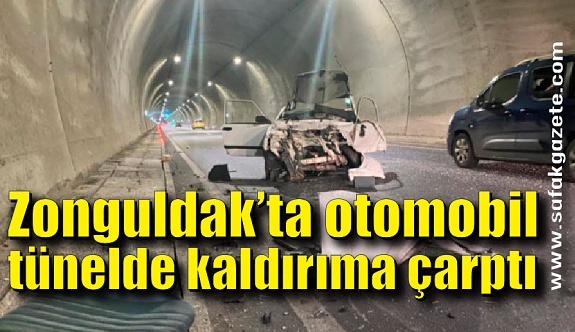 Zonguldak’ta otomobil tünelde kaldırıma çarptı: 1 ağır yaralı