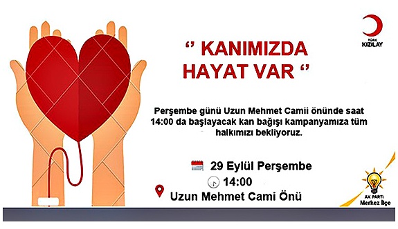 AK Parti Merkez İlçe’den kan bağışı kampanyası